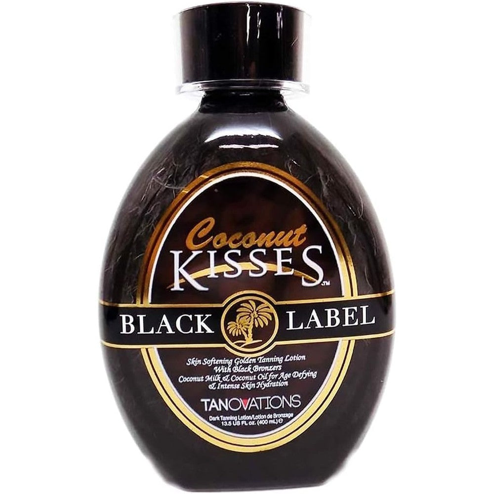 Ed Hardy Coconut Kisses Black Label tanning lotion front view bottle