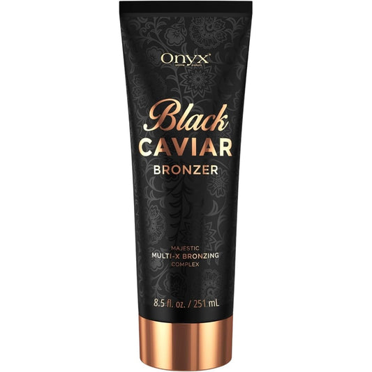 Onyx Black Caviar Dark Tanning Bed Lotion 8.5 Fluid Ounce tube front view