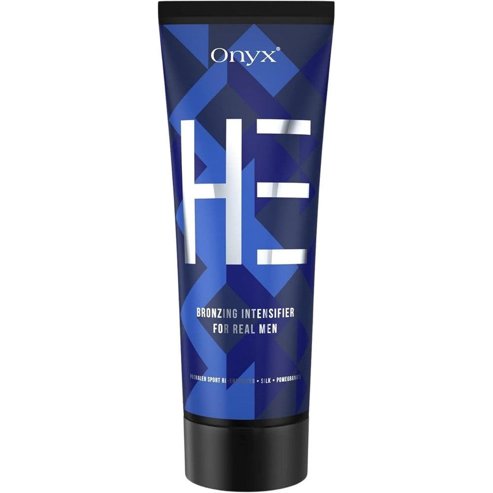 Onyx HE Tanning Bed Lotion for Men front view bottle packaging