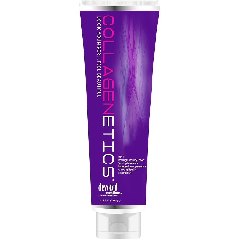 Devoted Creations Collagenetics 2-in-1 Red Light Therapy Prep and Tanning Lotion front view