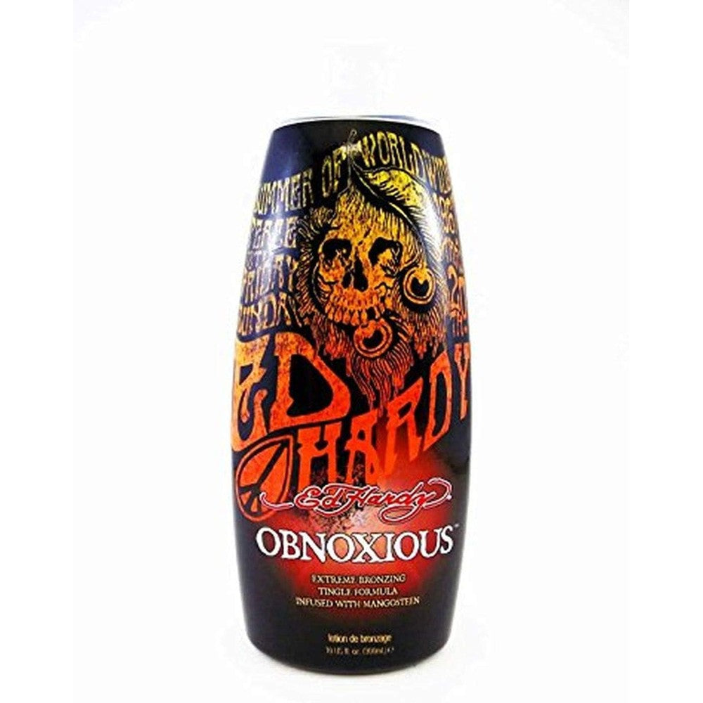 Ed Hardy Obnoxious Extreme Bronzer Tingle Tanning Lotion bottle front view