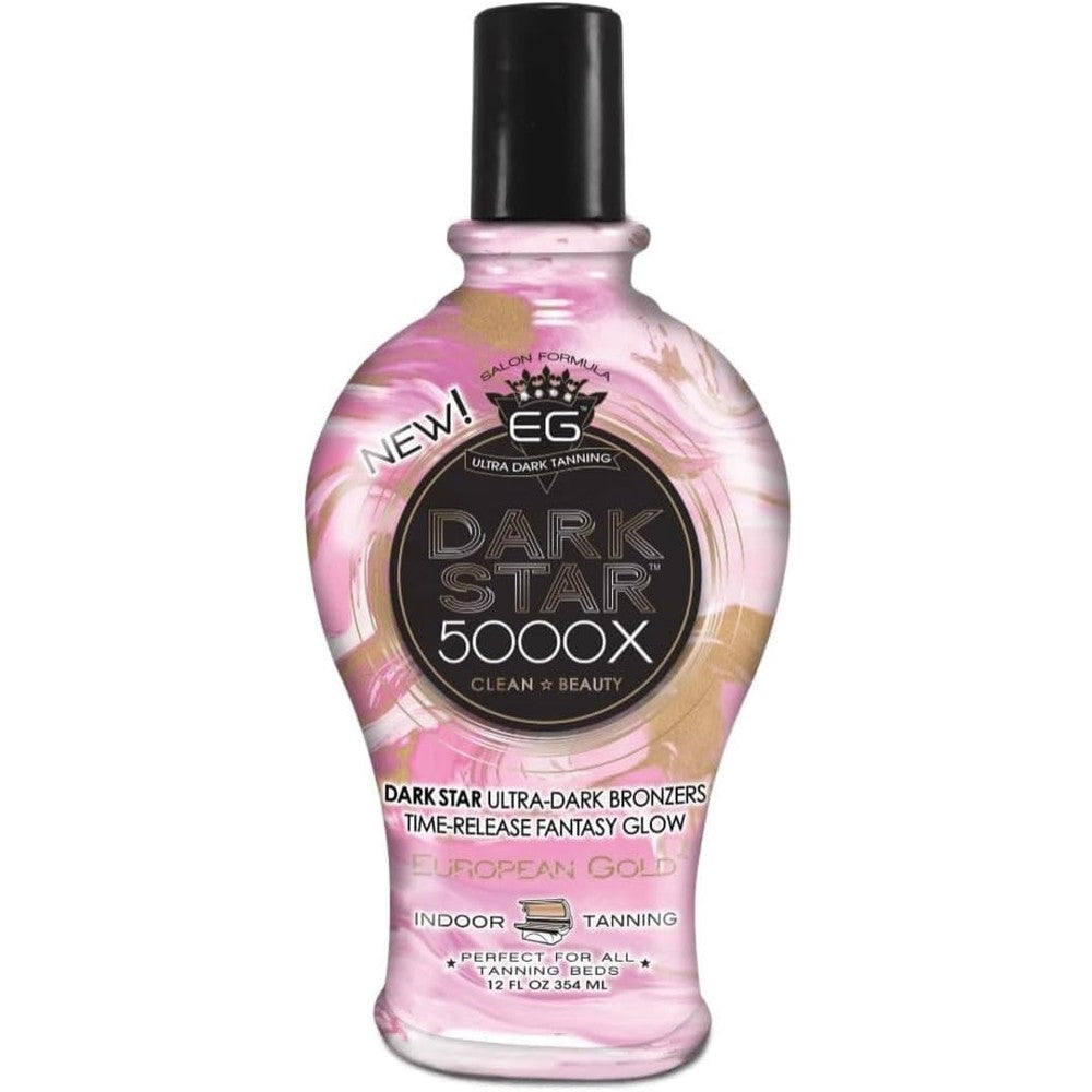 European Gold Dark Star 5000X indoor tanning lotion bottle front view