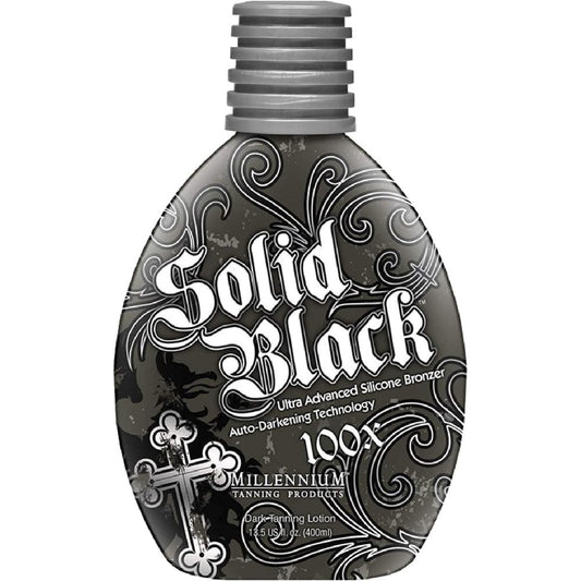 Millennium Tanning Solid Black 100X dark tanning lotion bottle front view