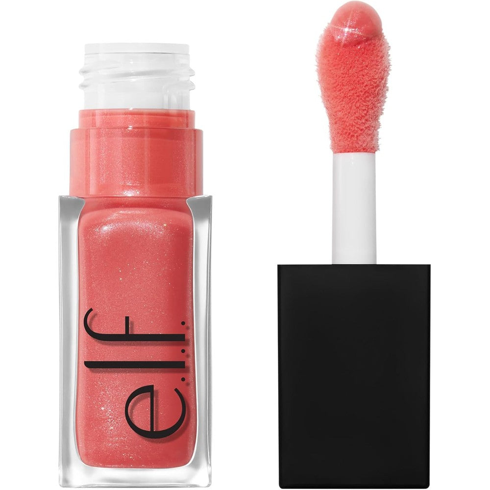 E.L.F. glow reviver plumping lip oil in shade papayarazzi for a high shine finish