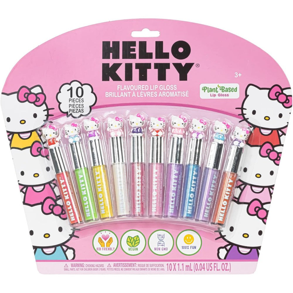 Townley Girl hello kitty 10 piece lip gloss set with assorted fruit flavors