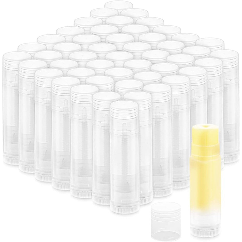 Dmuuudm twist up lip balm tubes 50 piece set front view showing clear empty plastic design