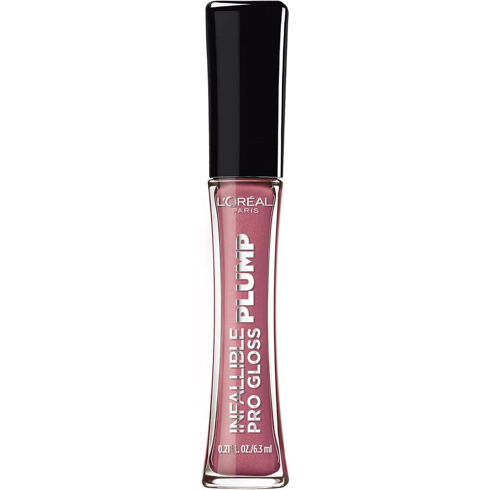 L'Oreal Paris infallible pro gloss plump lip gloss in mauve glow showing high shine