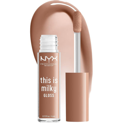 NYX Professional Makeup this is milky gloss in  cookies & milk cool beige nude shine