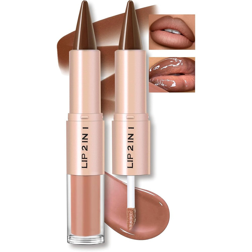 HOSAILY lip liner gloss lip combo set in caramel shade for women