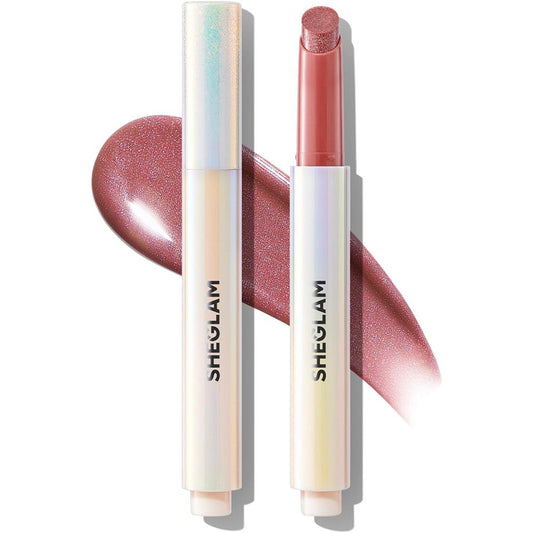 SHEGLAM pout perfect moisturizing solid lip gloss in pink flamingo shimmer stick