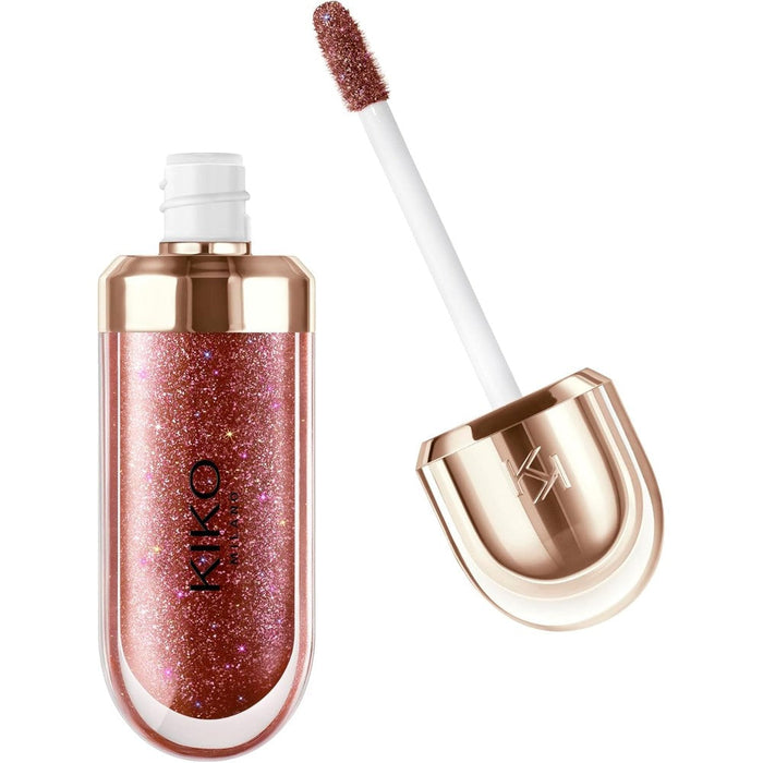 Kiko Milano 3D Hydra Lip Gloss front view showing shade 44 Disruptive Brown packaging.