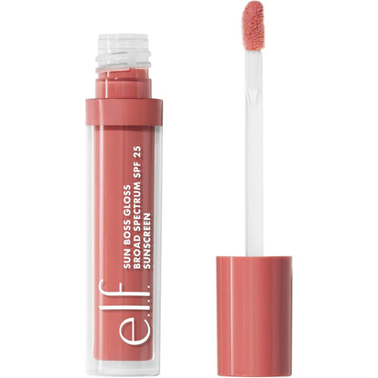 E.L.F. sun boss gloss SPF 25 pink me girl tinted lip gloss with mineral sunscreen