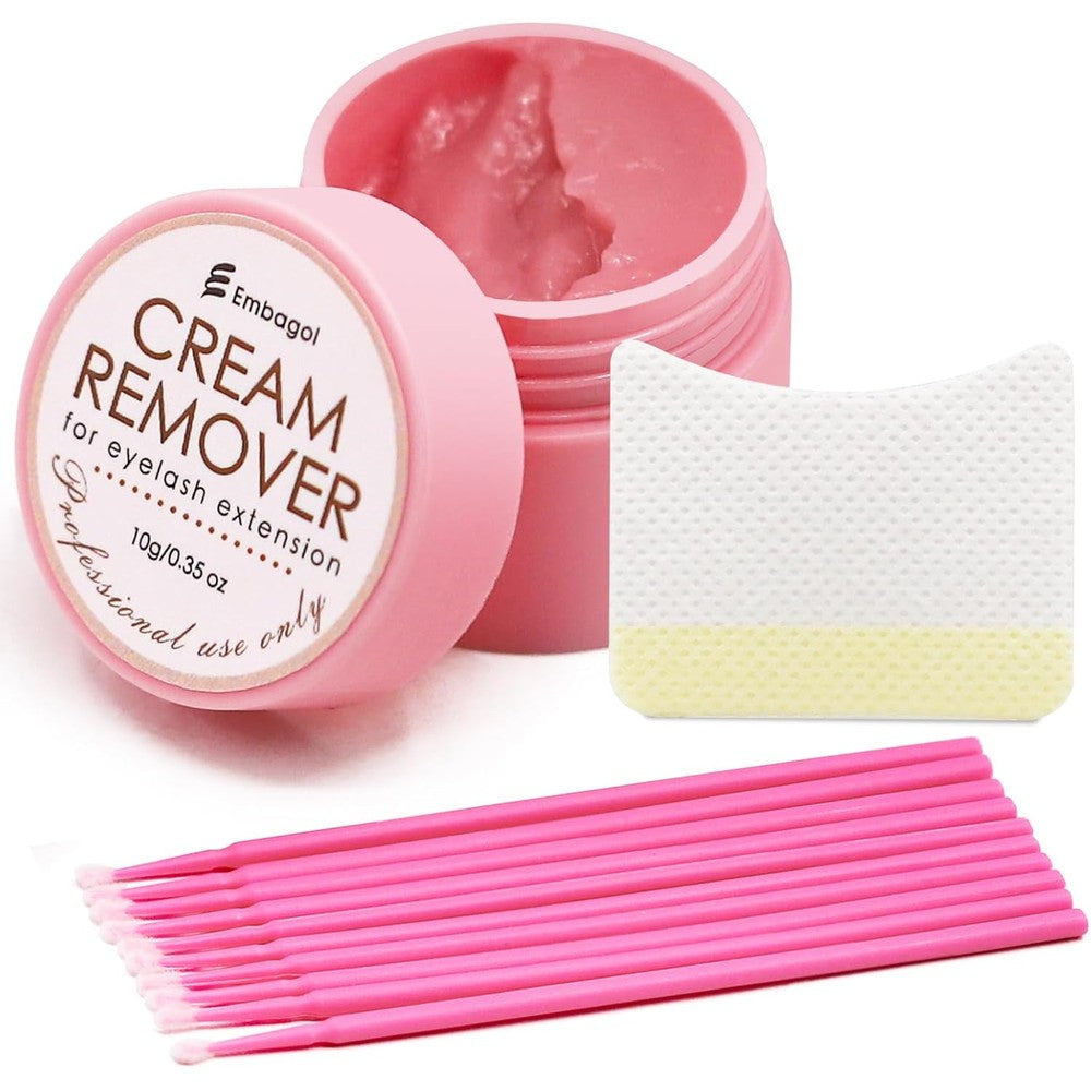 Embagol lash remover cream jar front view showcasing product packaging