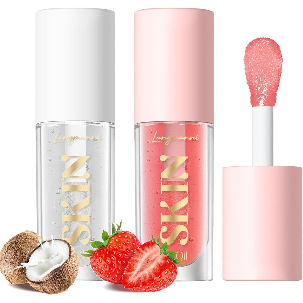 LANGMANNI fruit lip oil strawberry and coco tubes for moisturizing lip care