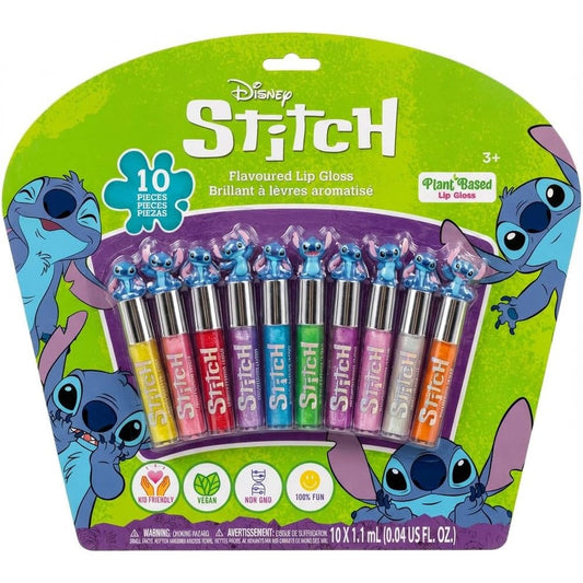 Townley Girl disney stitch 10 piece lip gloss set with various fruit flavors