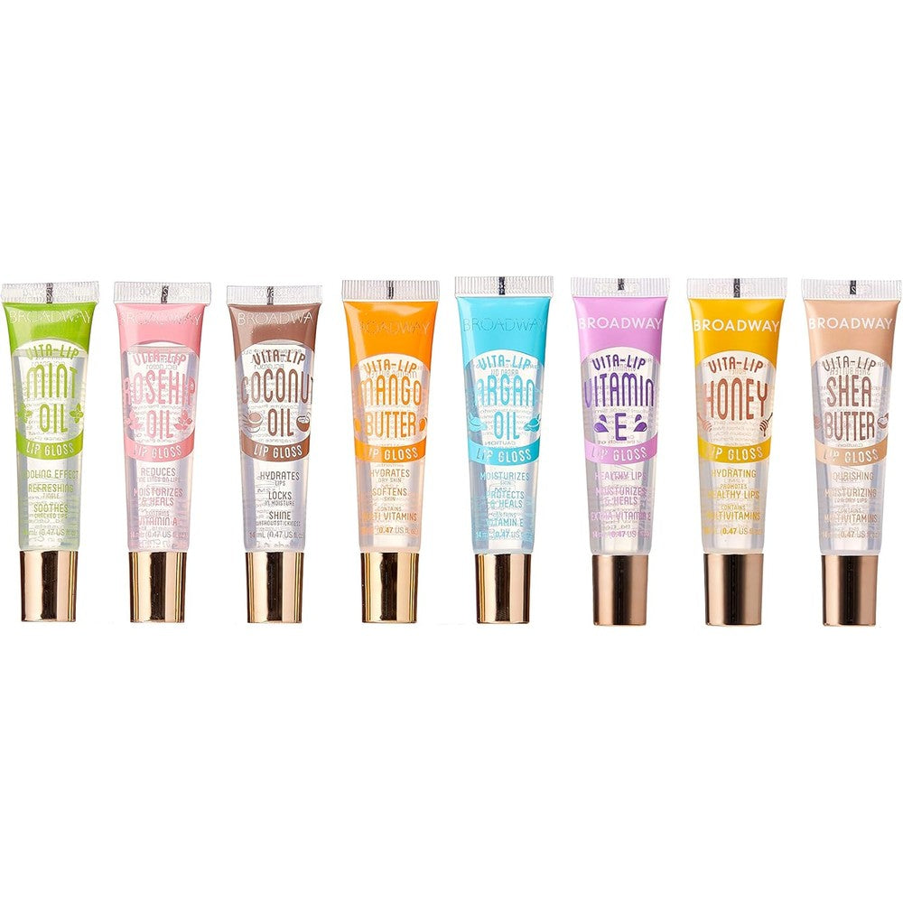 Ruby Kisses broadway vita lip clear lip gloss 8 pack with variety of vitamin oils