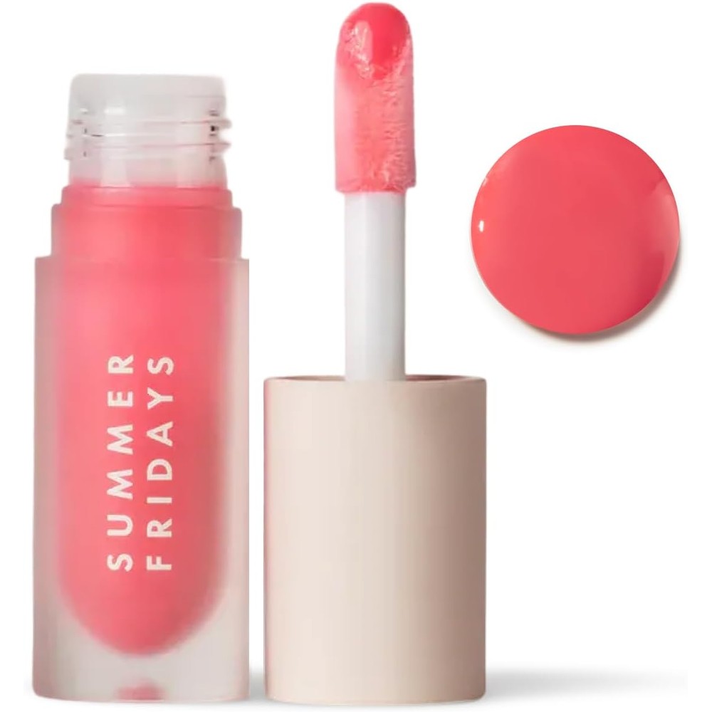Summer Fridays dream lip oil pink cloud tinted gloss with high shine