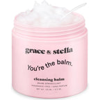 Grace & Stella Makeup Remover Cleansing Balm front view jar packaging for daily facial cleansing.