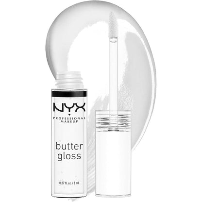 NYX Professional Makeup butter gloss in sugar glass clear non sticky tube