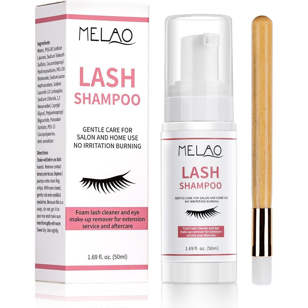 Mererke Pretty eyelash extension cleanser foaming wash front view packaging