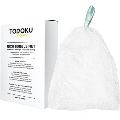 Todoku Japan Rich Bubble Face Wash Soap Net turquoise front view