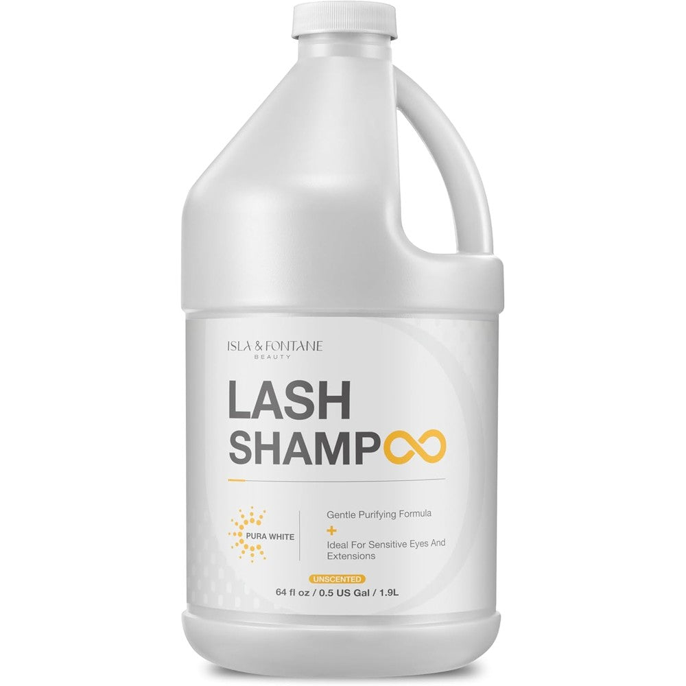 Isla And Fontane Pura White Lash Shampoo front view bottle container