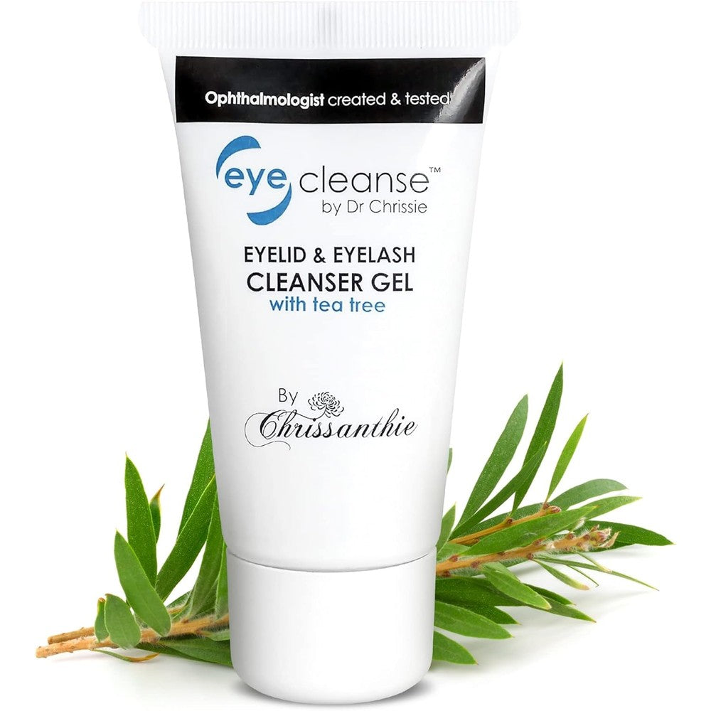 Dr Chrissie EyeCleanse front view of 30 milliliter gel bottle