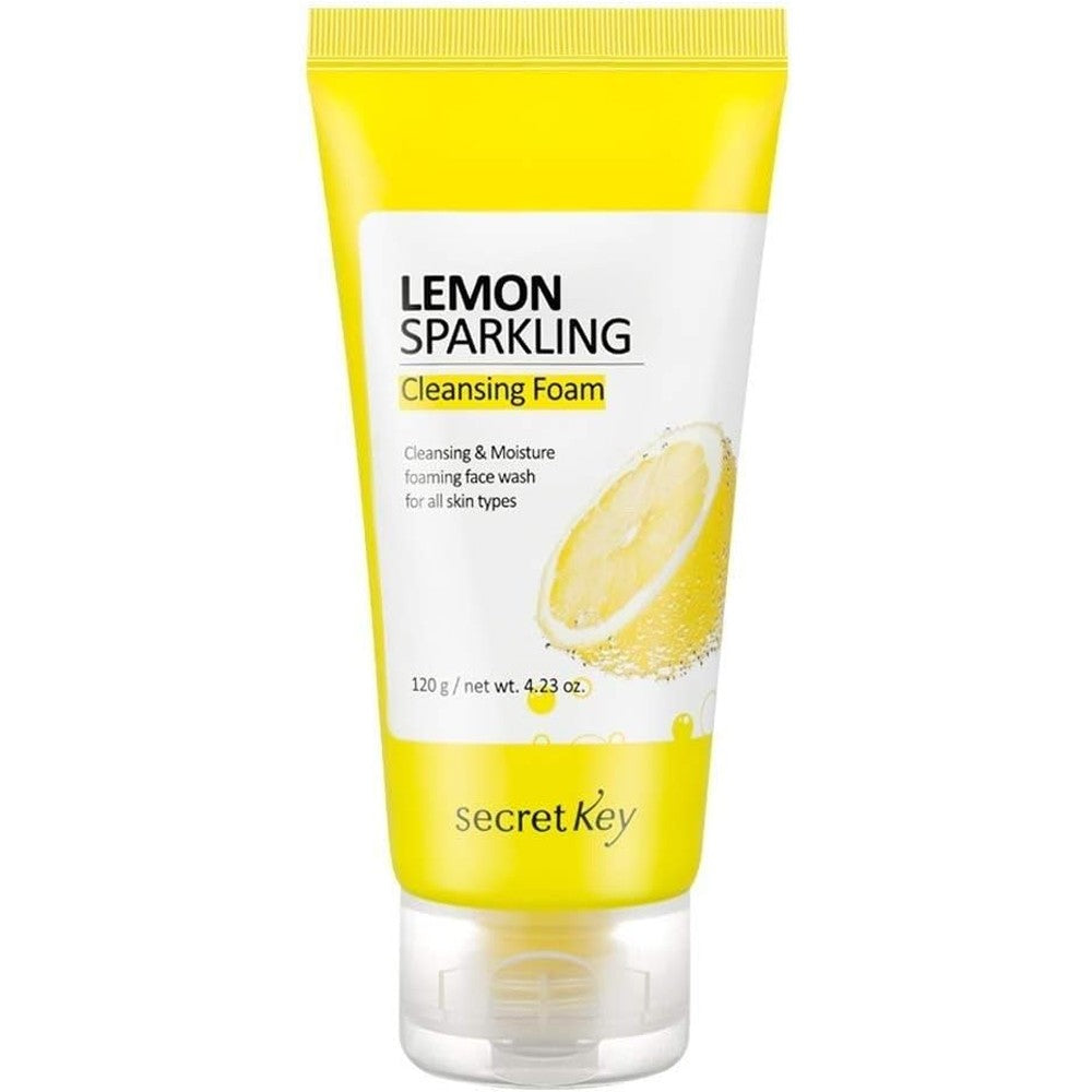 Secret Key lemon sparkling cleansing foam front view bottle