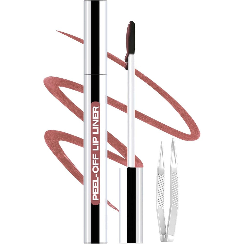 QCMME peel off lip liner stain in rose pink for long lasting matte definition