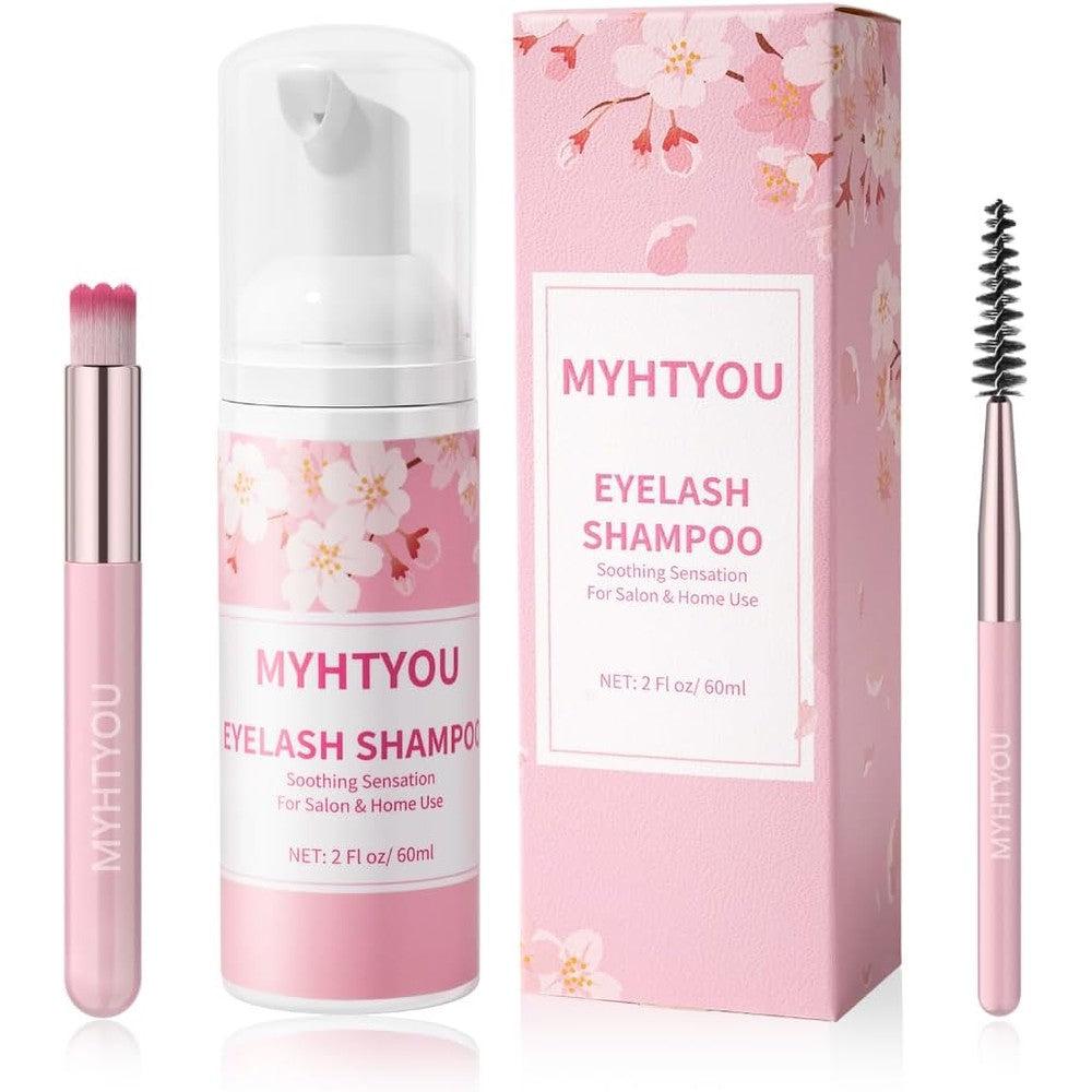 Breylee upgraded eyelash extension cleanser and shampoo kit front view packaging