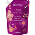 SecretsID professional lash shampoo bottle front view with purple floral design