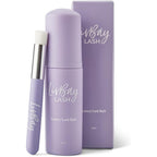 LivBay Luxury Lash Bath and brush combo bottle front view in sleek lilac packaging