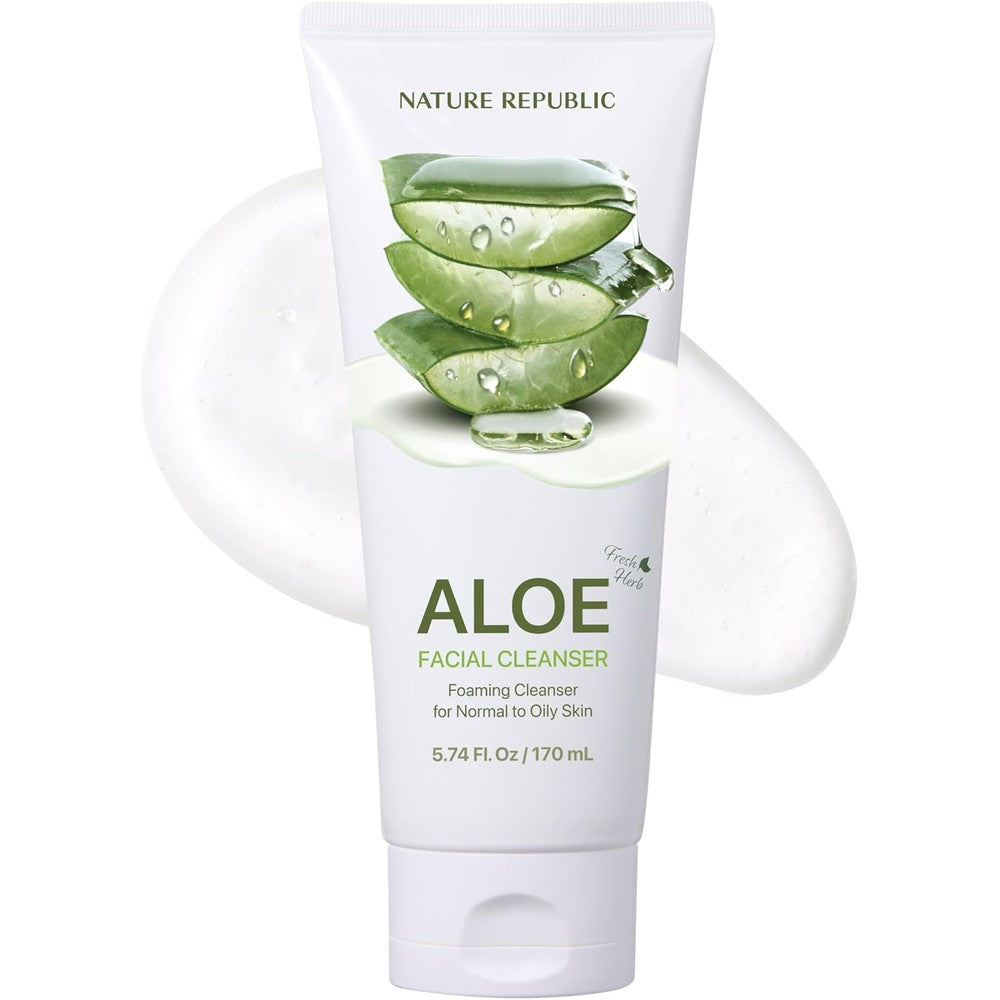 Nature Republic Fresh Herb Aloe Cleansing Foam front view packaging