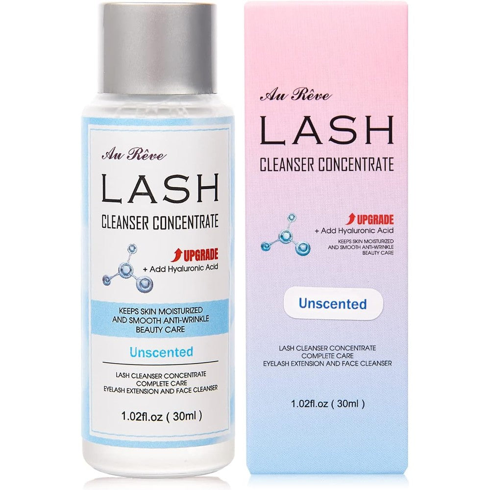 AuReve Lash Shampoo Concentrate 30ml bottle front view for premium eyelash extension aftercare.