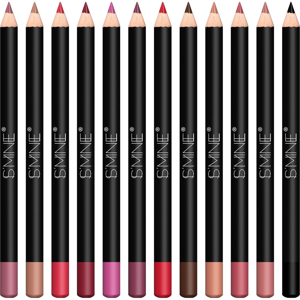 IS'MINE matte lip liner set featuring 12 assorted high pigment waterproof pencils