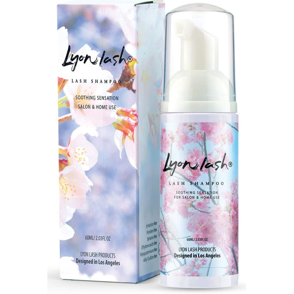 Lyon Lash Eyelash Extension Shampoo bottle front view with pump dispenser
