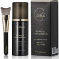 Golleepro botanical lash shampoo bottle front view with cleaning brush
