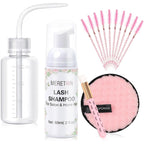 Mereton lash shampoo kit front view packaging and bottle