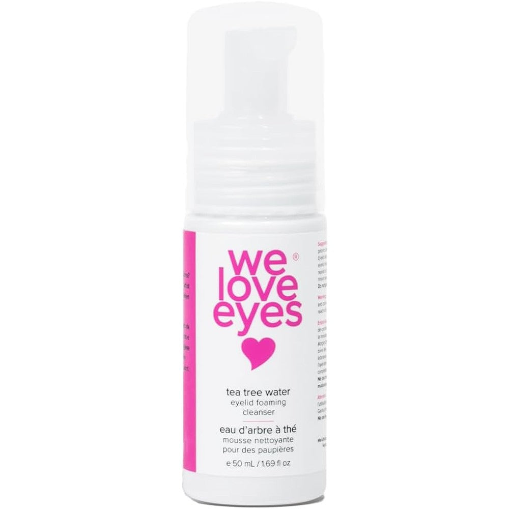 We Love Eyes Tea Tree Water Eyelid Foaming Cleanser front view pump bottle packaging