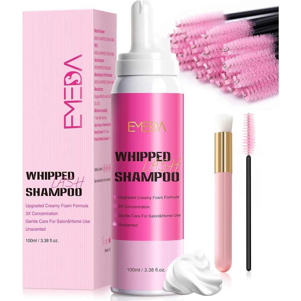 EMEDA whipped lash shampoo kit 100 milliliter front view packaging