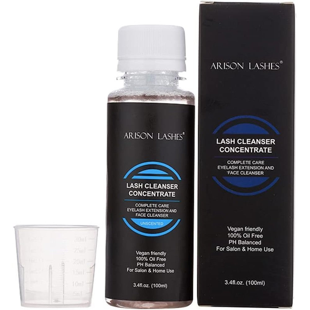 Arison Lashes lash shampoo concentrate front view with professional packaging branding.