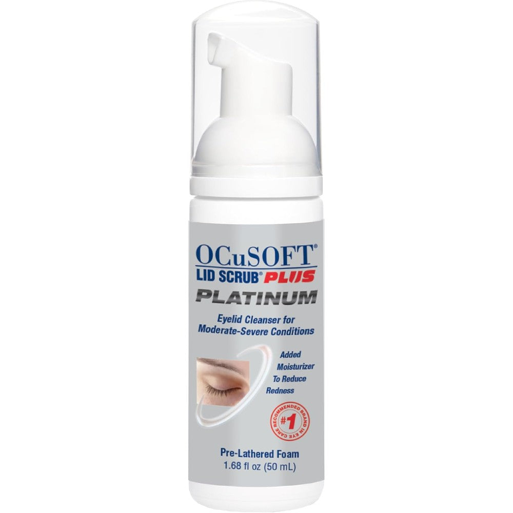 OcuSOFT Lid Scrub Plus Platinum foaming cleanser front view bottle
