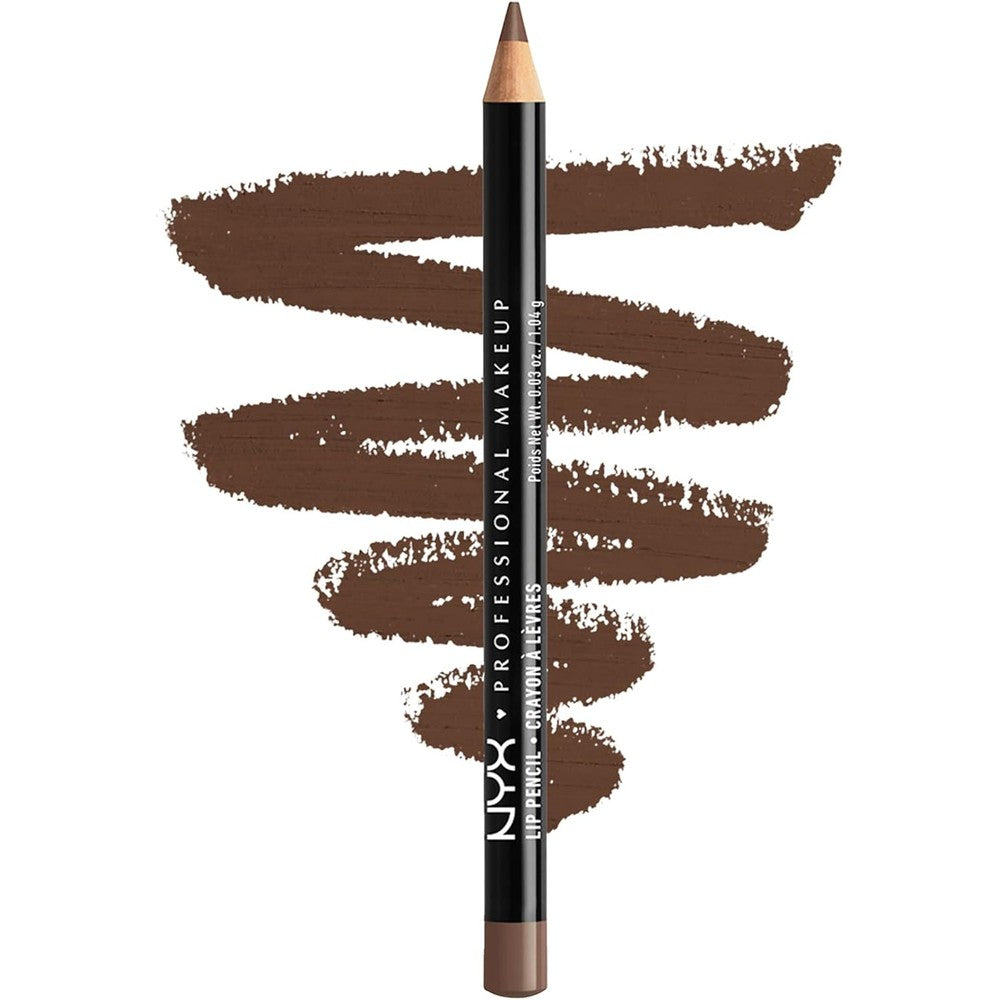 NYX Professional Makeup Slim Lip Pencil Espresso front view showing the sharpenable tip.