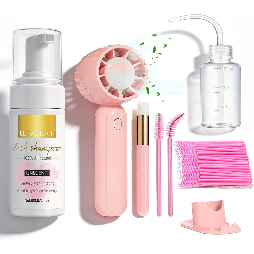Wozutunt eyelash extension cleanser lash mousse bottle front view