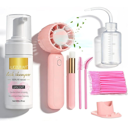 Wozutunt eyelash extension cleanser lash mousse bottle front view