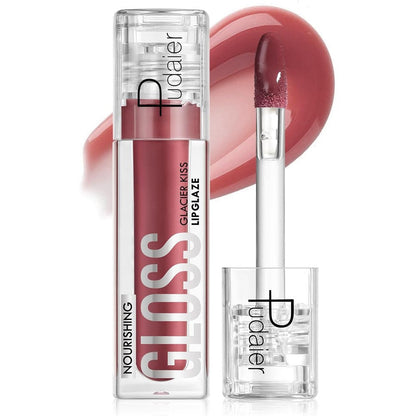 Pudaier Excellent Recovery Glossy Lip Stain, Moisturizing Lip Care Tinted Lip Oil, Hydrating Plumping Lip Gloss Balm, Non-Sticky Long Lasting Light Texture LipGloss Oil for Dry Lip (05 Muted Flame)