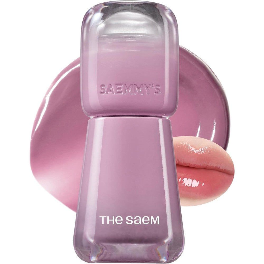THESAEM Saemmy's Ade Shot Tint - Korean Lip Tint, Water Gel Lip Stain with Plump Glowy Moisturizing Finish, Buildable Radiant Gloss, Long-Lasting Comfort, 0.1 fl.oz. (08 Oat Grape)