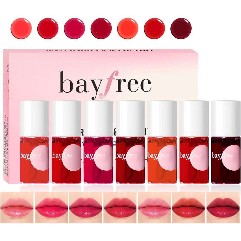 bayfree Lip Tint Stain Set, Lip Stain Long Lasting Waterproof, Lightweight, Non-sticky, Transfer-Proof, Matte Finish (fruit land)