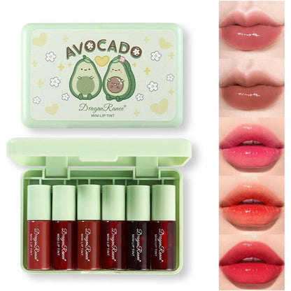 6 Colors Lip Tint Stain Set, Korean Lip Gloss, Mini Liquid Lipstick, Lip Tint Set, Lip Stain Long Lasting Waterproof, Non-Stick Cup, High Pigment, Cute Stuff, Lip Makeup