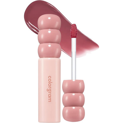 COLORGRAM Fruity Glass Tint 15 Satisfied Fig, Non-Sticky Formula for Glass-Like Shine and Effortless Application